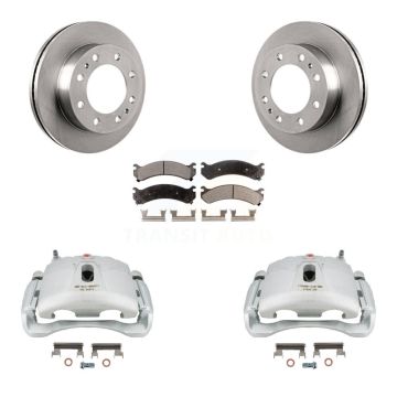 Front Brake Caliper Rotor & Ceramic Pad Kit For Chevrolet GMC Express 3500 Savana Sierra KC8-100716T