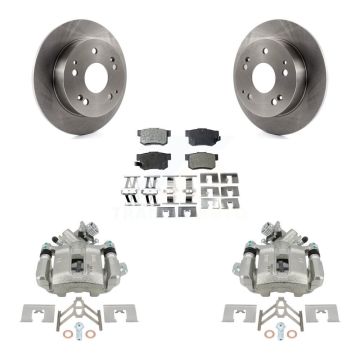 Rear Disc Brake Caliper Rotors And Semi-Metallic Pads Kit For Honda Civic Acura RSX KC8-100717P