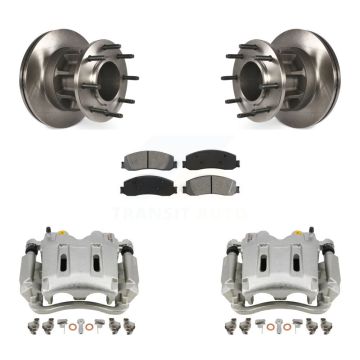 Front Brake Caliper Rotors Semi-Metallic Pad Kit For 2011-2012 Ford F-250 Super Duty RWD KC8-100718S