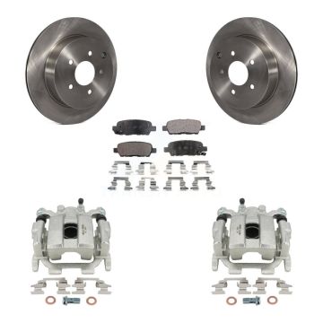 Rear Disc Brake Caliper Rotors And Semi-Metallic Pads Kit For 2009-2012 INFINITI FX35 KC8-100719P
