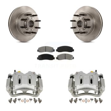 Front Disc Brake Caliper Rotor Semi-Metallic Pad Kit For Ford F-350 Super Duty F-250 RWD KC8-100719S