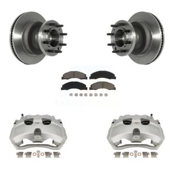 Front Disc Brake Caliper Rotors And Ceramic Pads Kit For Ford E-350 Super Duty E-450 KC8-100720C