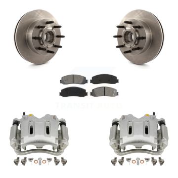 Front Disc Brake Caliper Rotor Semi-Metallic Pad Kit For Ford F-350 Super Duty F-250 RWD KC8-100720S