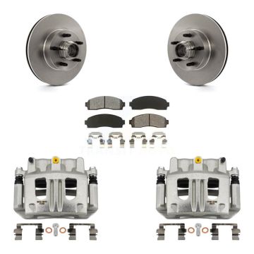 Front Brake Caliper Rotors Semi-Metallic Pad Kit For Ford Ranger Mazda B3000 B2300 B4000 KC8-100723S