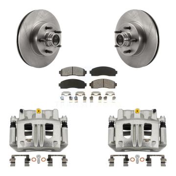 Front Disc Brake Caliper Rotors And Semi-Metallic Pads Kit For 2010-2011 Ford Ranger RWD KC8-100724S