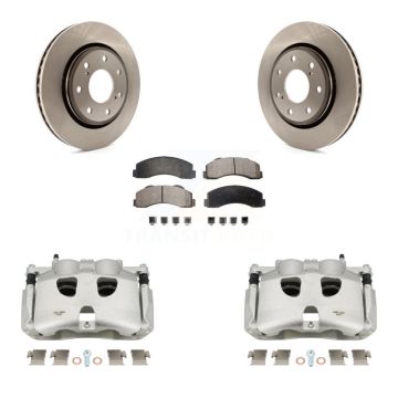 Front Brake Caliper Rotor And Ceramic Pad Kit For 2012-2014 Ford F-150 With 7 Lug Wheels KC8-100724T