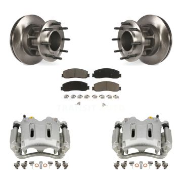 Front Disc Brake Caliper Rotor & Ceramic Pad Kit For 2011-2012 Ford F-250 Super Duty RWD KC8-100725C