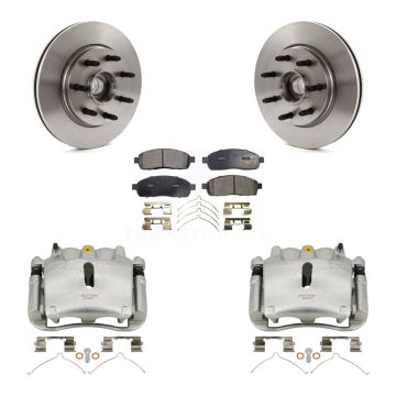 Front Disc Brake Caliper Rotors Semi-Metallic Pad Kit For Ford F-150 Lincoln Mark LT RWD KC8-100725P