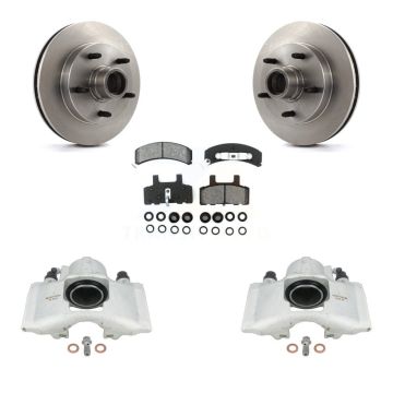 Front Disc Brake Caliper Rotors & Semi-Metallic Pad Kit For 1994-1999 Dodge Ram 1500 RWD KC8-100725S