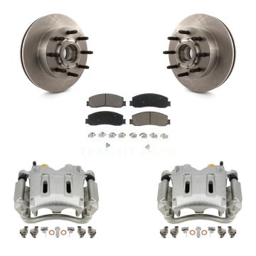 Front Disc Brake Caliper Rotors And Ceramic Pads Kit For Ford F-250 Super Duty F-350 RWD KC8-100726C