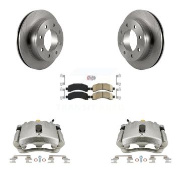 Rear Disc Brake Caliper Rotor Ceramic Pad Kit For GMC Chevrolet Savana 3500 2500 Express KC8-100727N