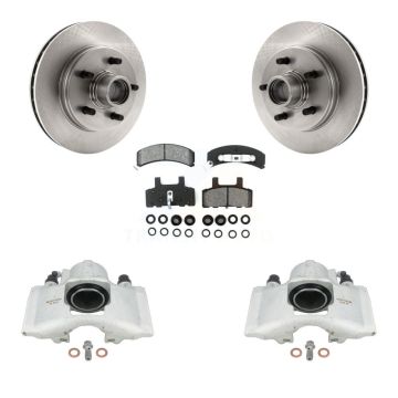 Front Disc Brake Caliper Rotors & Semi-Metallic Pad Kit For C1500 Chevrolet GMC Suburban KC8-100727S