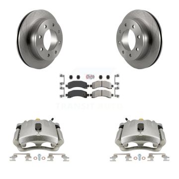 Rear Disc Brake Caliper Rotor & Semi-Metallic Pad Kit For GMC Chevrolet Savana 3500 2500 KC8-100728N