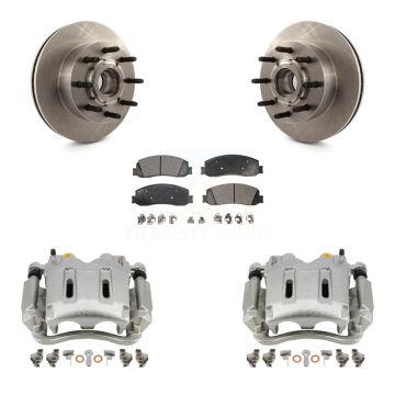 Front Disc Brake Caliper Rotor Semi-Metallic Pad Kit For Ford F-350 Super Duty F-250 RWD KC8-100728P