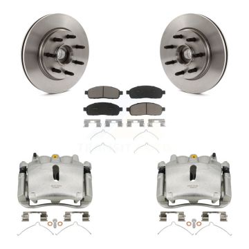 Front Disc Brake Caliper Rotors And Ceramic Pads Kit For Ford F-150 Lincoln Mark LT RWD KC8-100729C