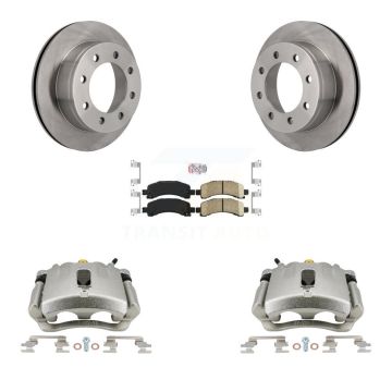 Rear Disc Brake Caliper Rotor Ceramic Pad Kit For GMC Chevrolet Savana 2500 Express 3500 KC8-100729N
