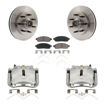 Front Disc Brake Caliper Rotors And Ceramic Pads Kit For 2004 Ford F-150 RWD KC8-100730C