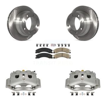 Rear Disc Brake Caliper Rotor Ceramic Pad Kit For GMC Savana 3500 Chevrolet Express 4500 KC8-100731N