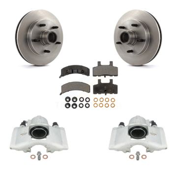 Front Disc Brake Caliper Rotors & Semi-Metallic Pad Kit For 1994-1999 Dodge Ram 1500 RWD KC8-100732P