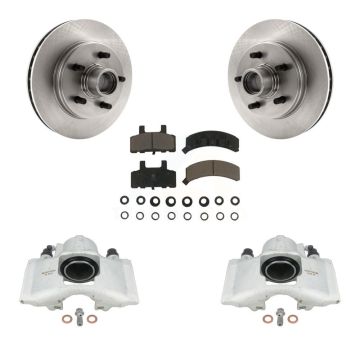 Front Disc Brake Caliper Rotors And Ceramic Pads Kit For C1500 Chevrolet GMC Suburban KC8-100733C