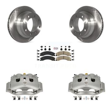 Rear Disc Brake Caliper Rotor Ceramic Pad Kit For GMC Savana 3500 Chevrolet Express 4500 KC8-100733N
