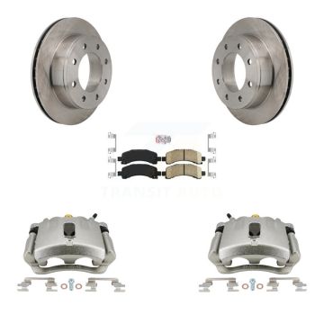 Rear Disc Brake Caliper Rotor Ceramic Pad Kit For Chevrolet Express 2500 GMC Savana 3500 KC8-100734N
