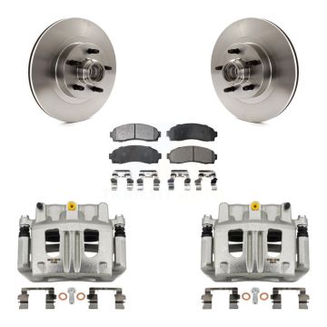 Front Disc Brake Caliper Rotors & Semi-Metallic Pad Kit For Ford Explorer Sport Trac RWD KC8-100734P