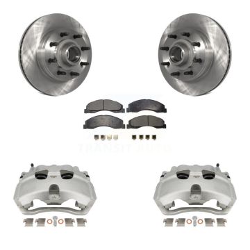 Front Brake Caliper Rotors & Ceramic Pad Kit For Ford E-350 Super Duty E-250 E-150 E-450 KC8-100734T
