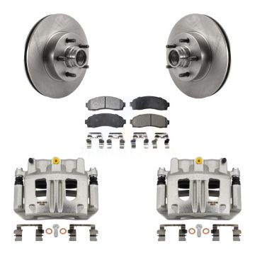 Front Disc Brake Caliper Rotors And Semi-Metallic Pads Kit For 2010-2011 Ford Ranger RWD KC8-100737P