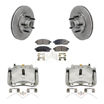 Front Disc Brake Caliper Rotor Ceramic Pad Kit For 2004 Ford F-150 RWD With 5 Lug Wheels KC8-100737T