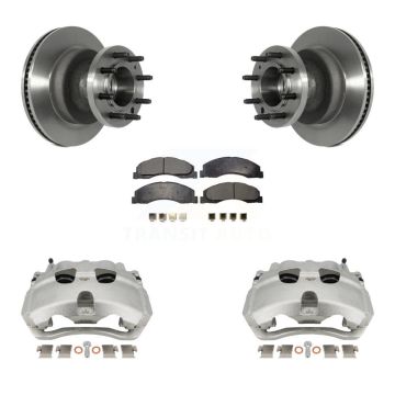 Front Disc Brake Caliper Rotor And Semi-Metallic Pad Kit For Ford E-350 Super Duty E-450 KC8-100739P