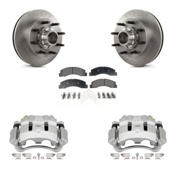 Front Disc Brake Caliper Rotor And Semi-Metallic Pad Kit For Ford F-350 Super Duty F-250 KC8-100740P