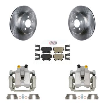 Rear Disc Brake Caliper Rotor & Ceramic Pad Kit For Chrysler 300 Dodge Challenger Magnum KC8-100741N