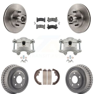 Front Rear Brake Caliper Rotor Drum Semi-Metallic Pad Kit (8Pc) For Chevrolet Camaro S10 KC8-100741S