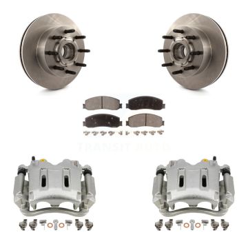 Front Disc Brake Caliper Rotors And Ceramic Pads Kit For Ford F-250 Super Duty F-350 RWD KC8-100741T