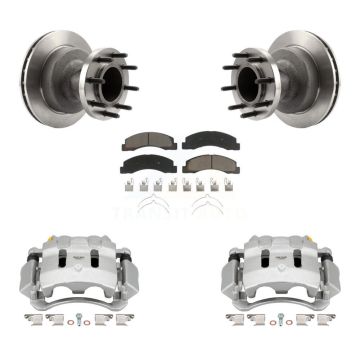 Front Disc Brake Caliper Rotors And Ceramic Pads Kit For Ford F-350 Super Duty KC8-100742C