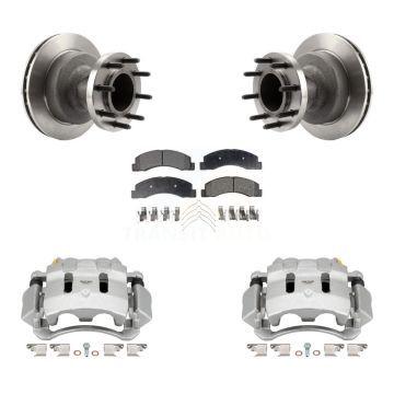 Front Disc Brake Caliper Rotors And Semi-Metallic Pads Kit For Ford F-350 Super Duty KC8-100742P