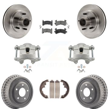 Front Rear Brake Caliper Rotor Drum Semi-Metallic Pad Kit (8Pc) For GMC Sonoma Chevrolet KC8-100742S