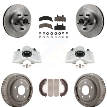 Front Rear Disc Brake Caliper Rotors Drums Ceramic Pads Kit (8Pc) For GMC Yukon KC8-100746C