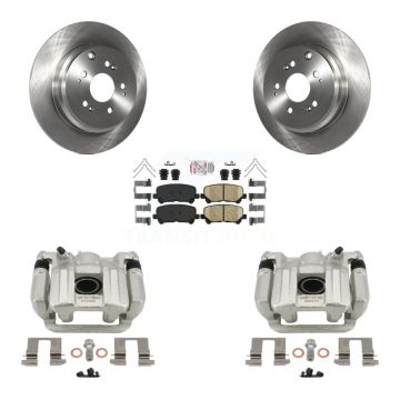 Rear Disc Brake Caliper Rotors And Ceramic Pads Kit For 2011-2017 Honda Odyssey KC8-100747N