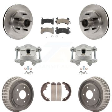 Front Rear Brake Caliper Rotors Drum Ceramic Pads Kit (8Pc) For Chevrolet S10 GMC Sonoma KC8-100752C
