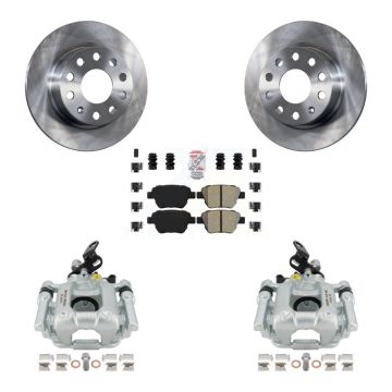 Rear Disc Brake Caliper Rotors And Semi-Metallic Pads Kit For Volkswagen Audi A3 Eos GTI KC8-100754N