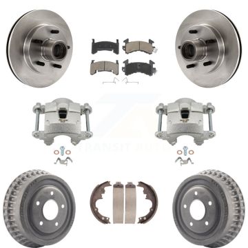 Front Rear Brake Caliper Rotors Drum Ceramic Pads Kit (8Pc) For GMC Sonoma Chevrolet S10 KC8-100755C