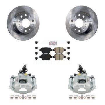 Rear Disc Brake Caliper Rotors And Semi-Metallic Pads Kit For Volkswagen Audi A3 Eos GTI KC8-100755N