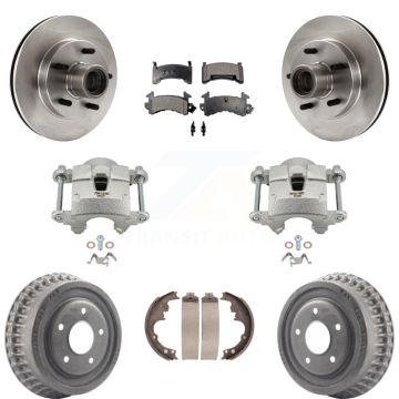 Front Rear Brake Caliper Rotors Drum Ceramic Pads Kit (8Pc) For GMC Sonoma Chevrolet S10 KC8-100757T