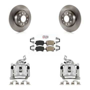 Rear Disc Brake Caliper Rotors And Ceramic Pads Kit For 2008 Volkswagen Passat 2.0L KC8-100761N