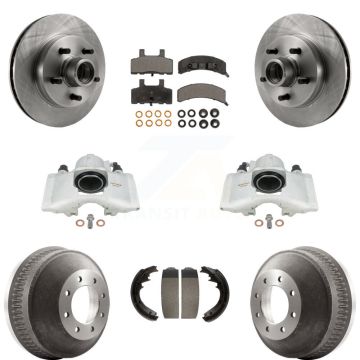 Front Rear Disc Brake Caliper Rotors Drums Ceramic Pads Kit (8Pc) For C1500 Suburban GMC KC8-100763T