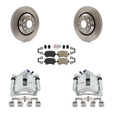 Rear Disc Brake Caliper Rotors And Ceramic Pads Kit For Volkswagen CC Passat KC8-100766N