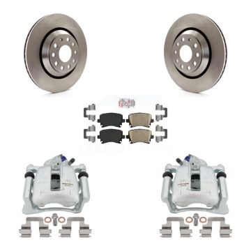 Rear Disc Brake Caliper Rotors And Ceramic Pads Kit For Volkswagen CC Passat KC8-100767N