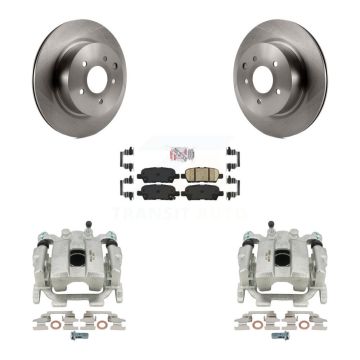 Rear Disc Brake Caliper Rotors And Ceramic Pad Kit For INFINITI QX50 G25 Nissan 370Z Q40 KC8-100774N